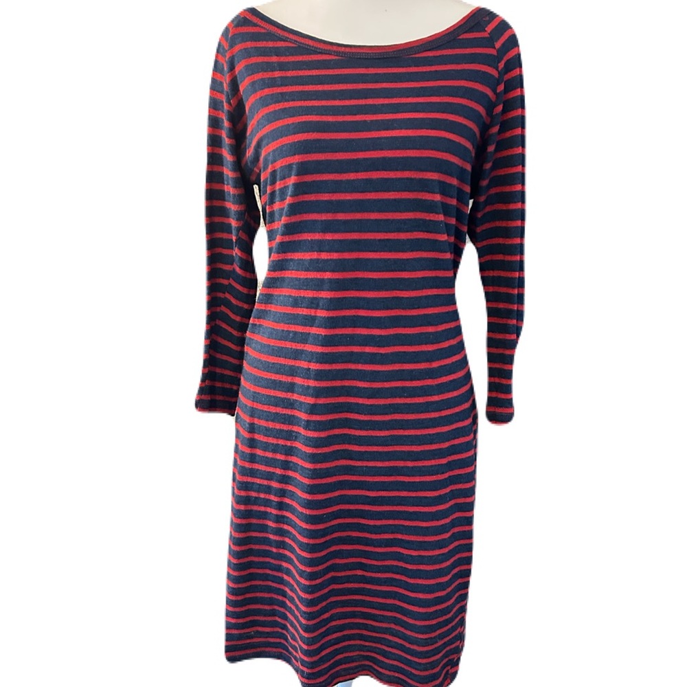 MARINE Layer Red Blue Striped Knit Dress Small
